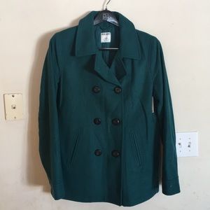 Old navy emerald pea coat jacket Large tall NEW